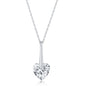 Sterling Silver 10mm Heart CZ Necklace