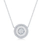 Sterling Silver White CZ Baguette Circle Necklace