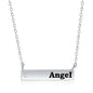 Sterling Silver Bar & CZ 'Angel' Necklace