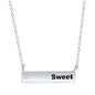 Sterling Silver Bar & CZ 'Sweet' Necklace