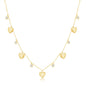 Sterling Silver Alternating Heart & Bezel-Set CZ Necklace - Gold Plated