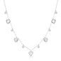 Sterling Silver Alternating Heart & Bezel-Set CZ Necklace