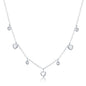 Sterling Silver Alternating Mini Heart & Bezel-Set CZ Necklace