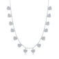 Sterling Silver Dangling CZ Hearts Necklace