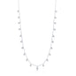 Sterling Silver Dangling Bezel-Set CZ Necklace