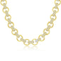 Sterling Silver Micro Pave CZ Linked Necklace - Gold Plated