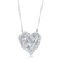 Sterling Silver Kotted Heart CZ Necklace