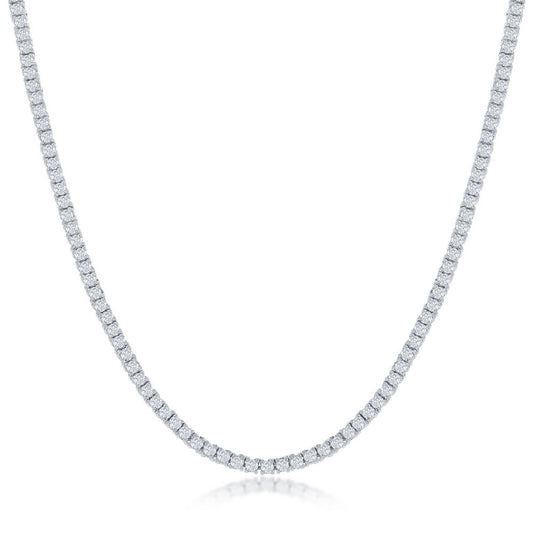 Sterling Silver 2mm CZ Tennis Necklace