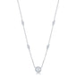 Sterling Silver Round CZ Station Necklace