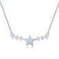 Sterling Silver Star with CZ Sides Bar Necklace