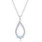 Sterling Silver Pear-shaped Gemstone Necklace - Sky Blue Topaz