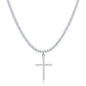 Sterling Silver CZ Cross Tennis Necklace