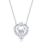 Sterling Silver Heart CZ Necklace