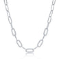 Sterling Silver 5mm CZ Paperclip Necklace