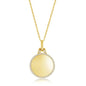 Sterling Silver Polished Circle w/CZ Border Necklace - Gold Plated