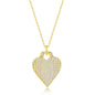 Sterling Silver Micro Pave CZ Heart Necklace - Gold Plated