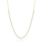 Sterling Silver Graduating Round CZ Necklace - Gold Plated