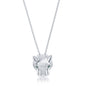 Sterling Silver Panther w/ Emerald CZ Eyes Necklace