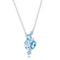 Sterling Silver Multi-Shaped Swiss Blue, Blue & White Topaz Necklace