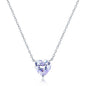 Sterling Silver 8MM Light Amethyst "June" Heart Perciosa Crystal Necklace