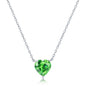 Sterling Silver 8MM Peridot "August" Heart Perciosa Crystal Necklace