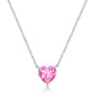 Sterling Silver 8MM Rose "October" Heart Perciosa Crystal Necklace