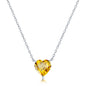 Sterling Silver 8MM Citrine "November" Heart Perciosa Crystal Necklace