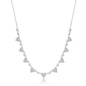 Sterling Silver Alternating Round & Micro Pave Heart CZ Necklace