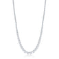 Sterling Silver Graduating Round CZ Tennis Necklace