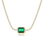 Sterling Silver Asscher-Cut Emerald & CZ Tennis Choker - Gold Plated