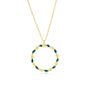 Sterling Silver, Petrolio Enamel Twisted Necklace - Gold Plated