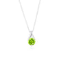 Sterling Silver 6mm Round Gemstone Necklace - Peridot