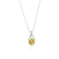 Sterling Silver 6mm Round Gemstone Necklace - Citrine