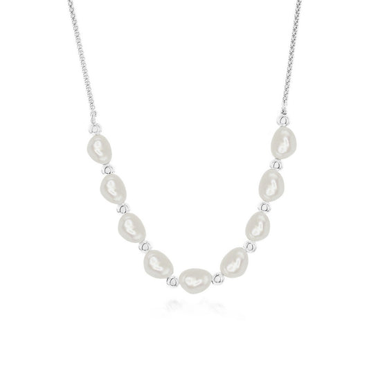 Sterling Silver, FWP & Bead Necklace