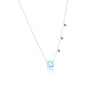 Sterling Silver, 8MM Round Sky Blue Topaz & Small Iolite Necklace