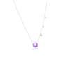 Sterling Silver, 8MM Amethyst & Small Peridot Necklace