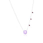 Sterling Silver, 8MM Pink Amethyst & Small Garnet Necklace