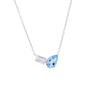 Sterling Silver Pearshaped Sky Blue Topaz & Emerald-Cut White Topaz Necklace