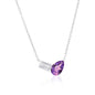 Sterling Silver Pearshaped Amethyst & Emerald-Cut White Topaz Necklace