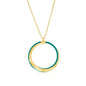 Sterling Silver, Petrolio Enamel Twist Necklace - Gold Plated