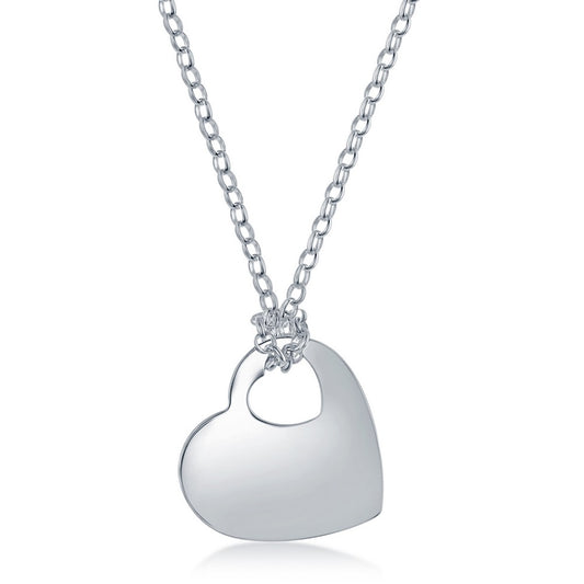 Sterling Silver Chain With Heart Pendant Necklace