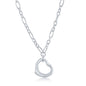 Silver Necklace With Open Heart Pendant