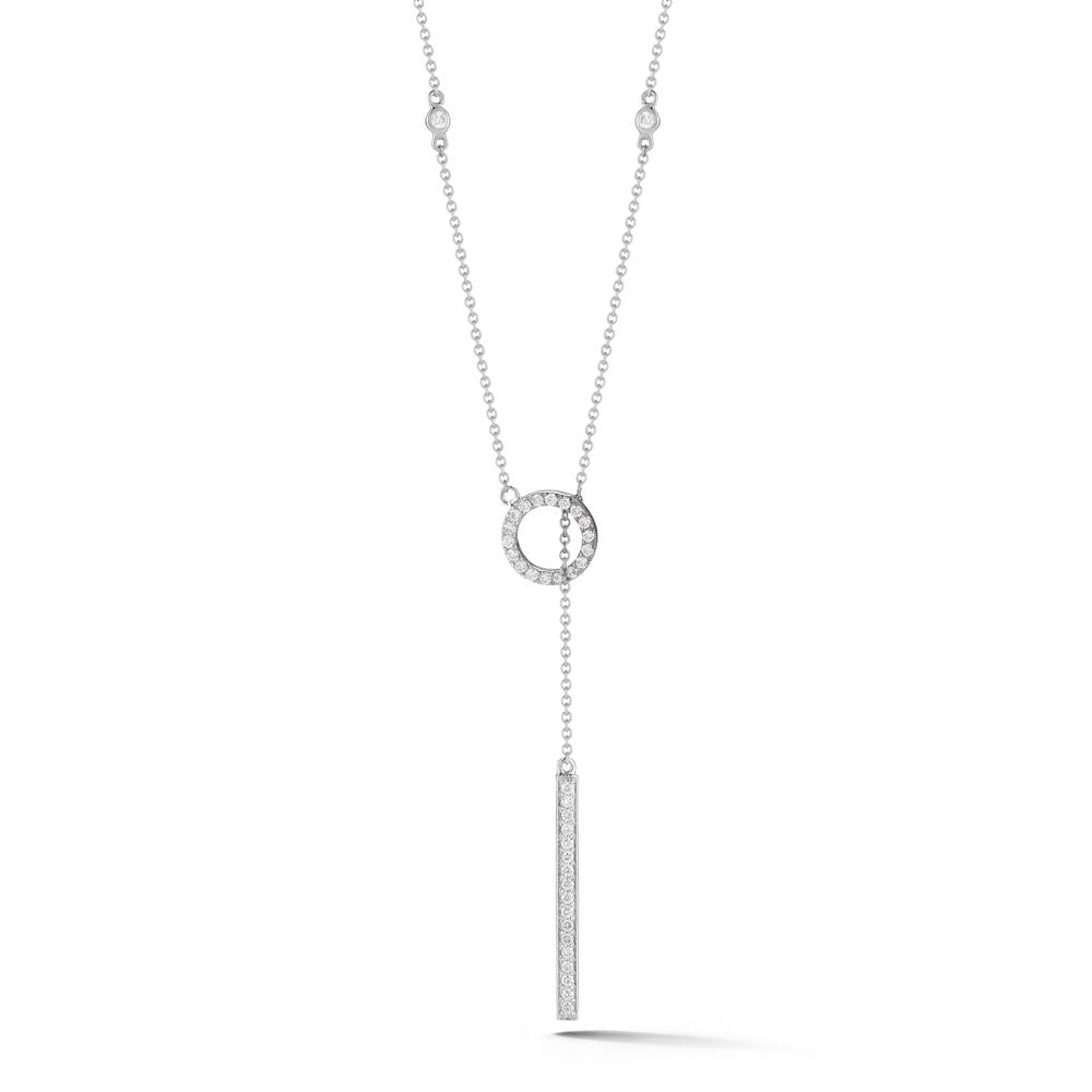 Open Pave Diamond Lariat Necklace