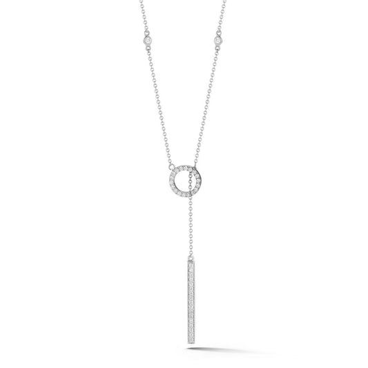 Open Pave Diamond Lariat Necklace