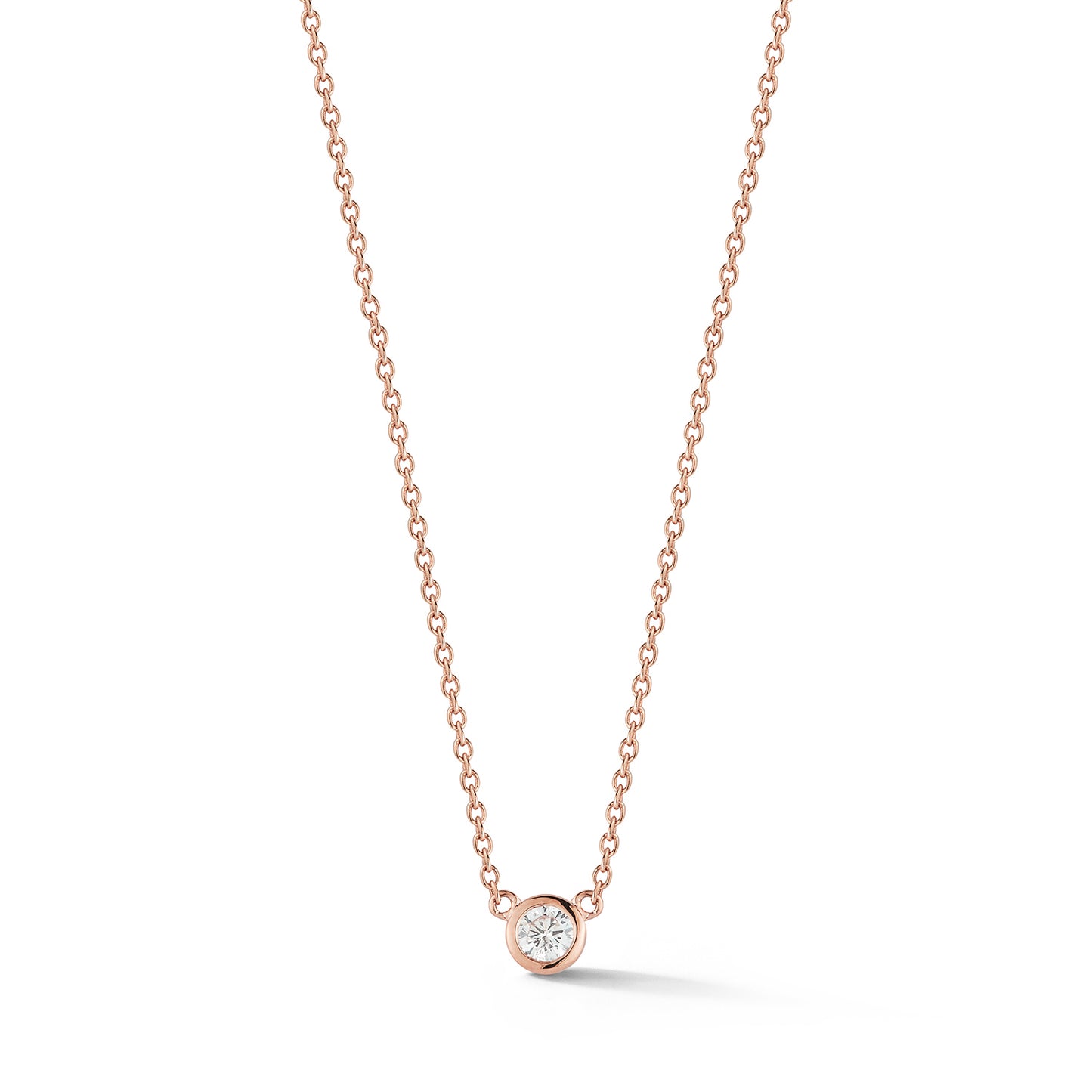 Single Polished Bezel Diamond Necklace