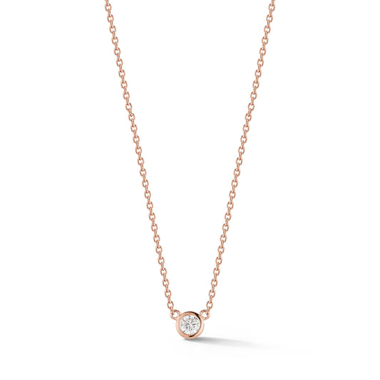 Single Polished Bezel Diamond Necklace