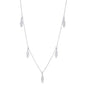 Alternating Diamond Pave and Polished Marquise Shape Dangles Necklace