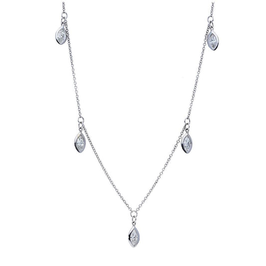 Hanging Marquise Bezel Diamond Necklace