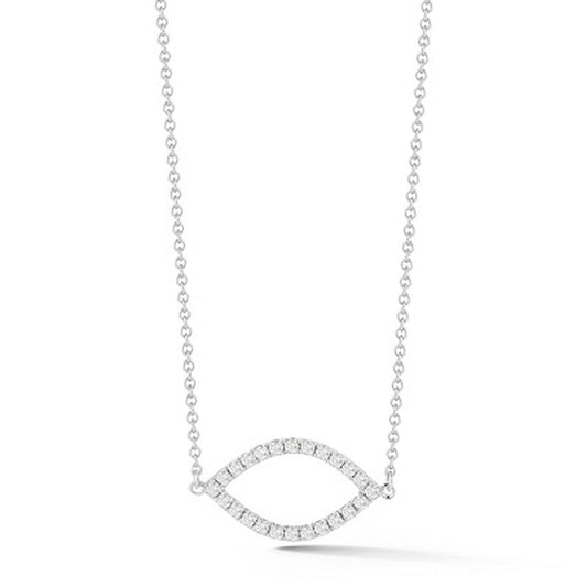 Pave Diamond Open Marquise Shape Necklace