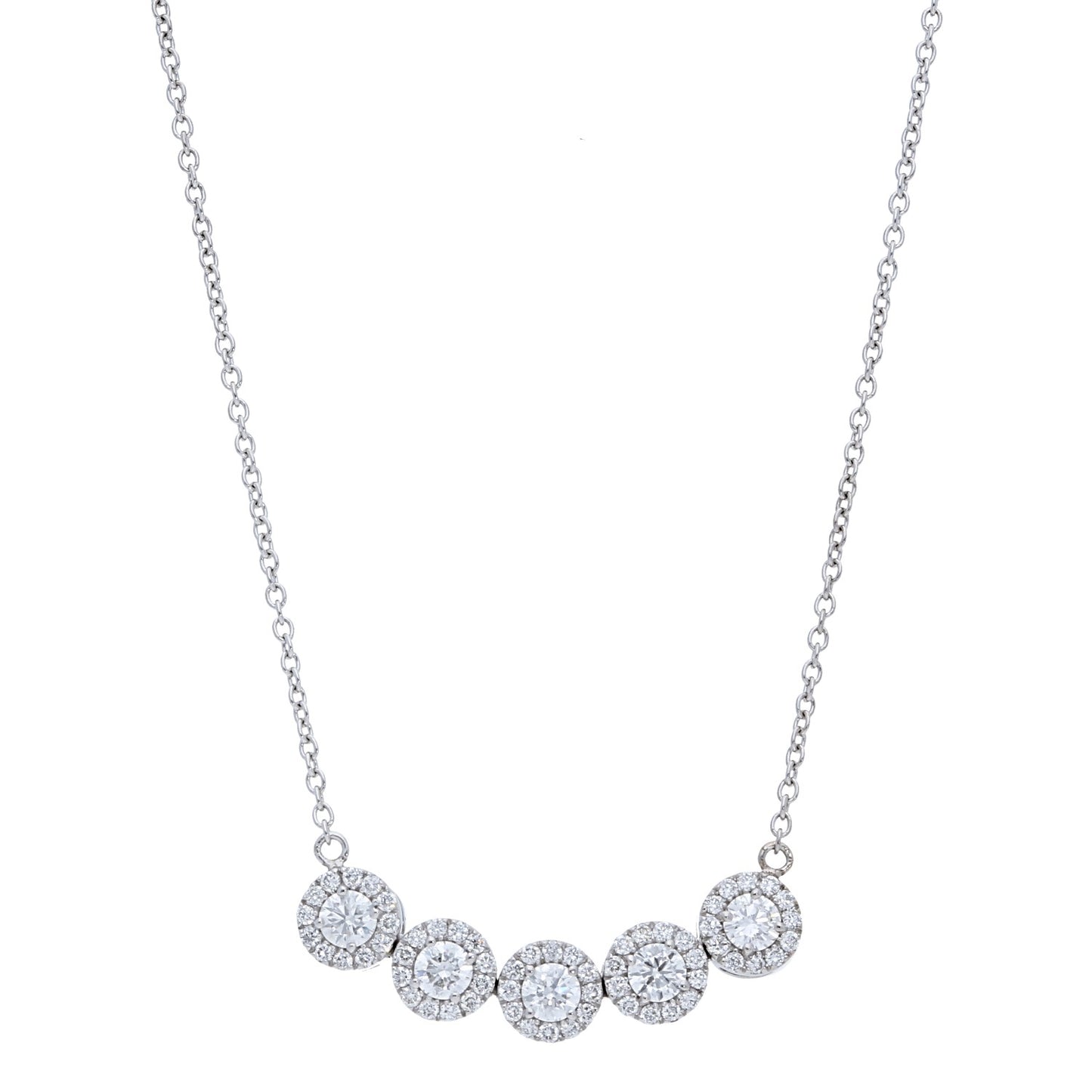 5 Halo Diamond Necklace